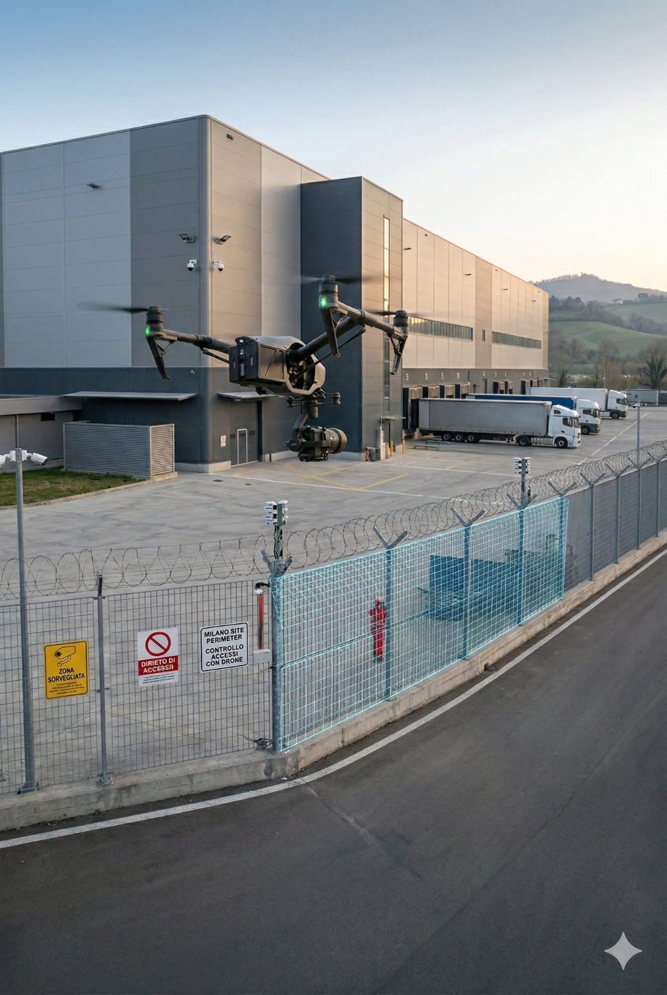 Drone sorveglianza sicurezza - Monitoraggio perimetrale con termocamera